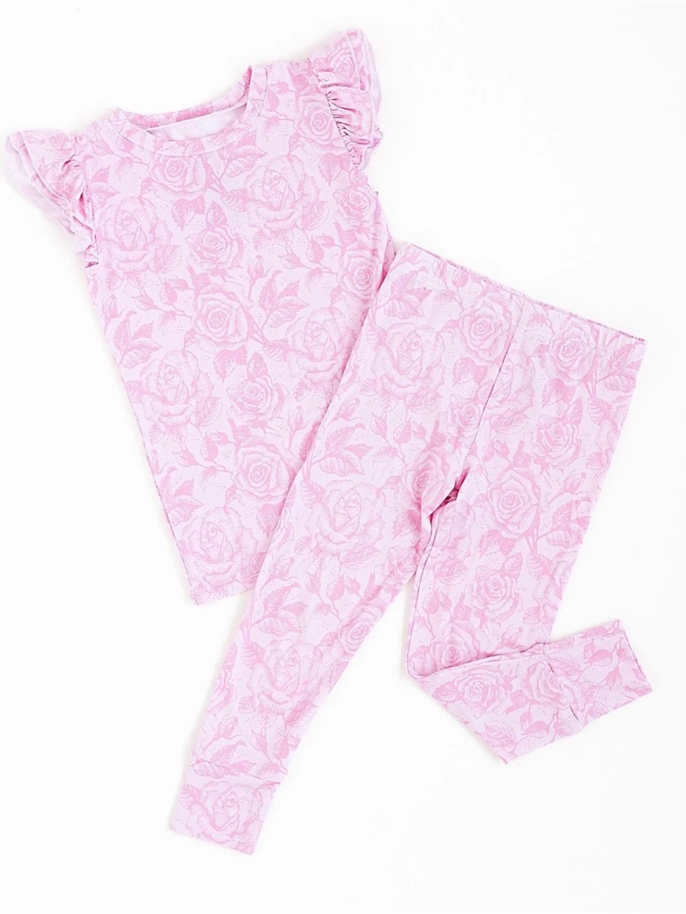 Bums & Roses Pink Floral Short Sleeve Set - 4T